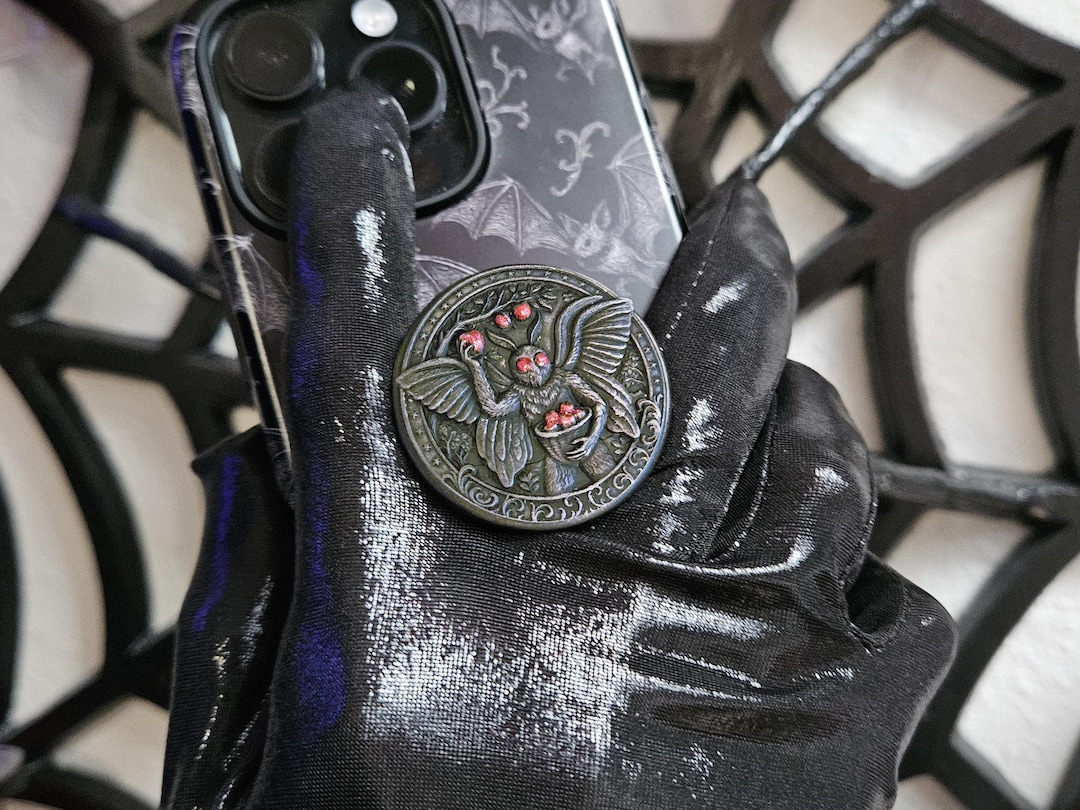 Mothman Cryptid Hand Painted Mini Art | 3D Relief Phone Holder Decor ...