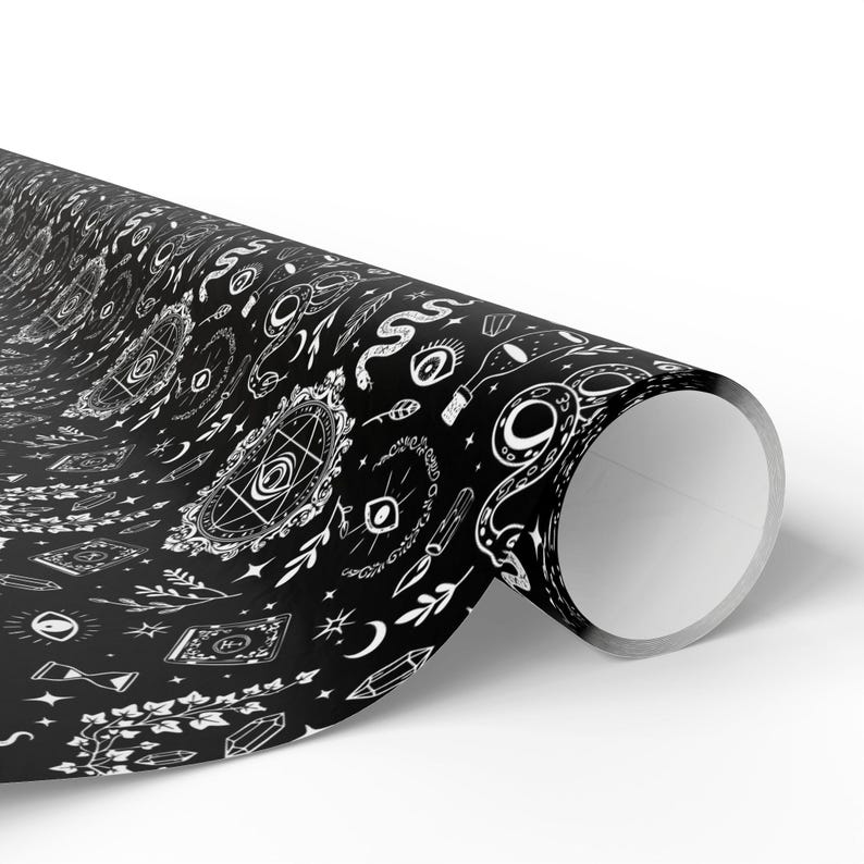 Papel de embrulho místico e oculto | Papel de presente com tema de bruxa imagem 4