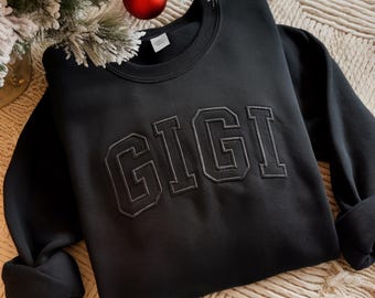 Embroidered Gigi Sweatshirt, Custom Grandma Crewneck
