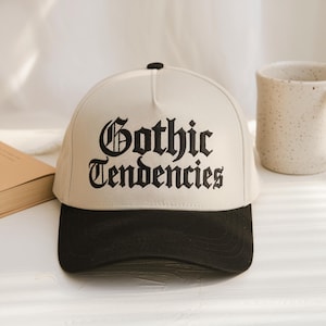 Gothic Tendencies Embroidered Hat – Vintage Black Trucker Cap