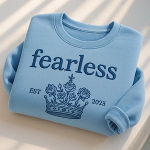 Embroidered custom Fearless Sweatshirt, Unique Reckless Hoodie, Powerless Book Shirt, Fantasy Bookish sweater bild 1