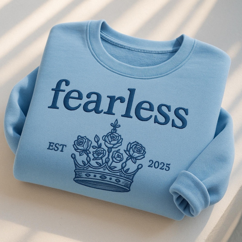 Embroidered custom Fearless Sweatshirt, Unique Reckless Hoodie, Powerless Book Shirt, Fantasy Bookish sweater bild 1