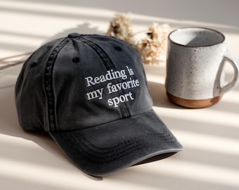 Embroidered 'Reading is My Favorite Sport' Hat, Book Lover Gift