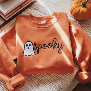 Halloween Sweatshirt-Halloween Shirt-Halloween Embroidered Crewneck -Ghost Sweatshirt-Halloween Unique-Fall Sweatshirt-Spooky Season-SPOOKY
