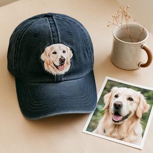 Custom EMBROIDERED Pet Hat Using Pet Photo Personalized Dog Hat Custom Cat Hat Custom Pet Cap Dog Hat Custom Dog Baseball Cap Dog Mom Hat