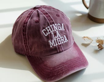 Embroidered Chinga La Migra Hat, Abolish Ice Political Cap