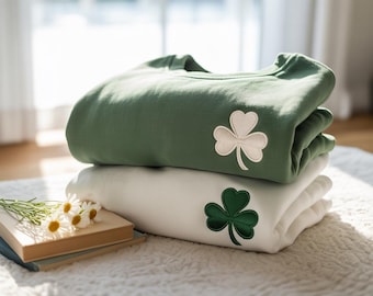Sweat-shirt brodé pour la Saint-Patrick, chemise trèfle trèfle