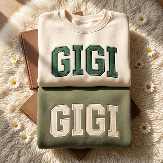 Embroidered Gigi Sweatshirt: Grandma Gift, Mother's Day, Christmas Gift