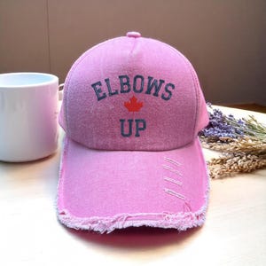 Embroidered Elbows Up Canada  Trucker Hat, Free Canada Cap, Gift for Canadians