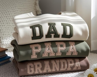 Embroidered Kids Name Sweatshirt, Personalized Dad Grandpa Gift