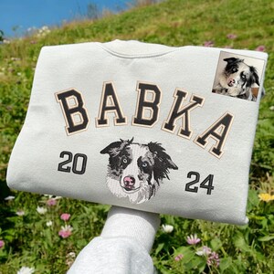Custom Dog Portrait Embroidered Sweatshirt,Custom Pet Hoodie, Personalized Pet Face and Pet name Sweatshirt,Custom gift