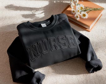 Embroidered Nurse Sweatshirt, Registered Nurse Gift