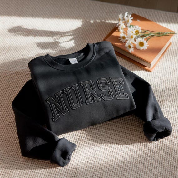 Embroidered Nurse Sweatshirt, Registered Nurse Gift