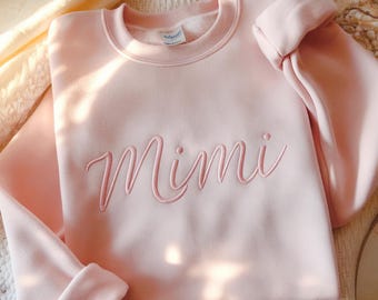 Embroidered Mimi Sweatshirt, Custom Grandma Crewneck