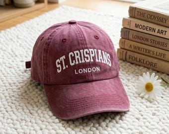 Washed Cotton Baseball Cap: St. Crispians London Embroidery