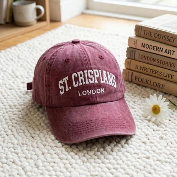 Washed Cotton Baseball Cap: St. Crispians London Embroidery