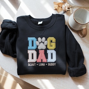 Embroidered Personalized Dog Dad Shirt With Dog Names, Dog Dad Custom Gift, Dog Owner Tee, Dog Dad Fathers Day Present, Best Dog Dad Ever