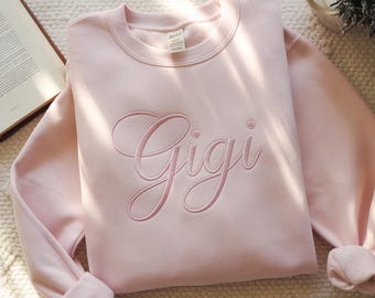 Embroidered Gigi Sweatshirt, Custom Grandma Crewneck