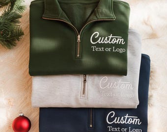 Custom Embroidered Quarter Zip Sweatshirt: Personalized Team Apparel
