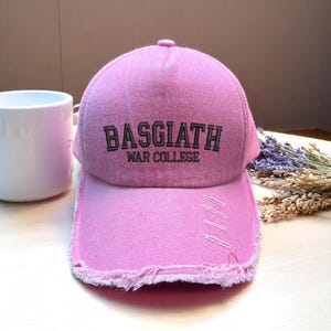 Embroidered Basgiath War College Washed Hat, Fourth Wing Embroidered Hat, Xaden Riorson, Dragon Rider Hat, Romantasy Reader Bookish Gift Cap