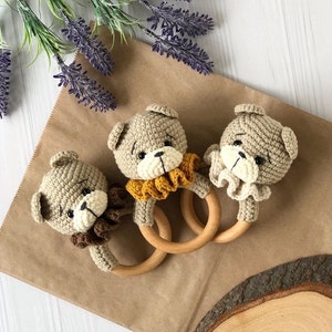 Amigurumi bear baby rattle crochet pattern