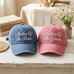 Bonnet en coton brodé, cadeau de mariage pour la mère de la mariée/du marié