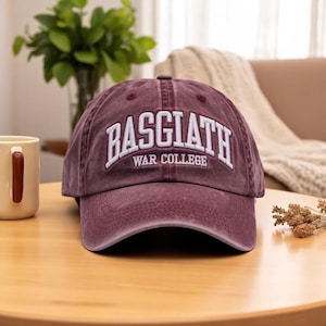 Embroidered Basgiath War College Washed Hat, Fourth Wing Embroidered Hat, Xaden Riorson, Dragon Rider Hat, Romantasy Reader Bookish Gift Cap