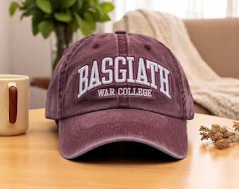 Embroidered Basgiath War College Washed Hat, Fourth Wing Embroidered Hat, Xaden Riorson, Dragon Rider Hat, Romantasy Reader Bookish Gift Cap