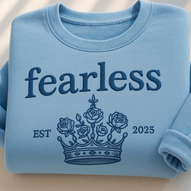 Embroidered custom Fearless Sweatshirt, Unique Reckless Hoodie, Powerless Book Shirt, Fantasy Bookish sweater bild 2
