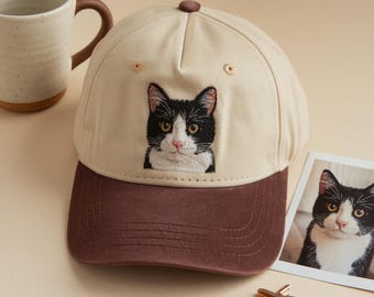 Cappello personalizzato con foto ricamata per animali domestici, berretto personalizzato per cani/gatti