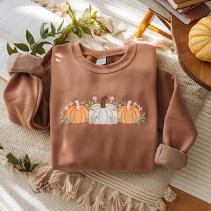 Fall Embroidery Embroidery Sweatshirt Autumn Cozy Season Embroidery Crewneck Autumn Pumpkin Shirt Thanksgiving Sweatshirt Pumpkin Shirt