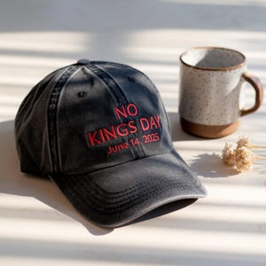 Embroidered No Kings Day June 14 Trucker Cap, No Kings In America Hat, No Kings Since 1776 Hat, No Faux King Way 86 47 Hat, Anti Trump Hat