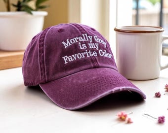 Morally Grey Embroidered Hat, BookTok Dark Romance Cap