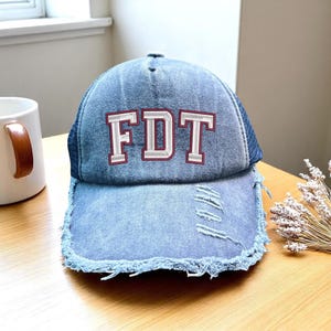 Embroidered FDT Trucker Cap, FDT Washed Hat, Foxtrot Delta Tango Hat, FDT Military Alphabet Anti Trump Hat, Embroidered Fdt Cap