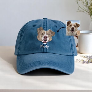 Custom EMBROIDERED Pet Hat Using Pet Photo Personalized Dog Hat Custom Cat Hat Custom Pet Cap Dog Hat Custom Dog Baseball Cap Father&#39;s Day