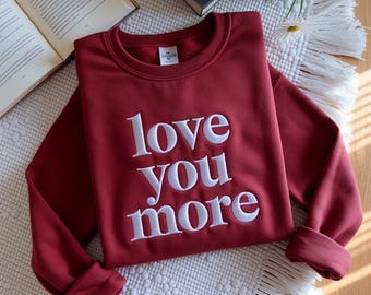 Sudadera bordada de San Valentín, camiseta LOVE de talla grande