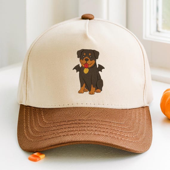 Embroidered Halloween Rottweiler Dog Hat, Halloween Cap, Spooky