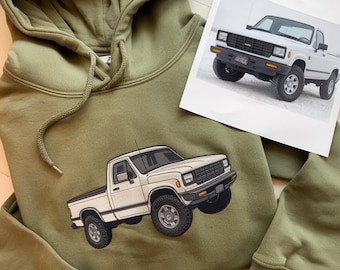 Custom Car Embroidered Hoodie, Personalized Car Portrait Sweatshirt