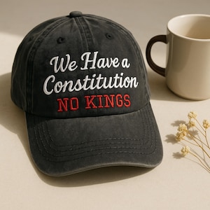 Embroidered We Have a Constitution No Kings Hat, Anti-Trump Protest Hat, Political Hat, Immigrants Cap, Anti Racism Activist Protest Hat