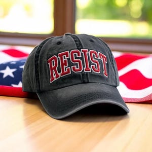 Embroidered Resist Hat, Wildflower Protest Baseball Cap