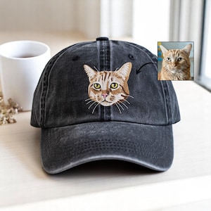 Custom EMBROIDERED Pet Hat Using Pet Photo Personalized Dog Hat Custom Cat Hat Custom Pet Cap Dog Hat Custom Dog Baseball Cap Father&#39;s Day
