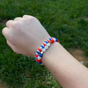 Red, white and blue 4th of July bracelet!