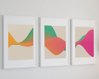 Colorful Abstract Wall Art Print Set|Vibrant Colorful Wall Art Print|Abstract Modern Wall Decor|Contemporary Digital Print|Colorful Art