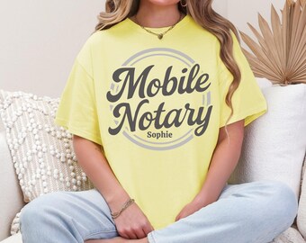 Personalized Mobile Notary T-Shirt, Custom Name Tee for Notaries, Soft Unisex Notary Gift Shirt, Public Notary Merch, Notary Public Tshirt