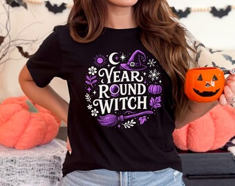 Personalized Witch T-Shirt: Spooky Season Cotton Tee