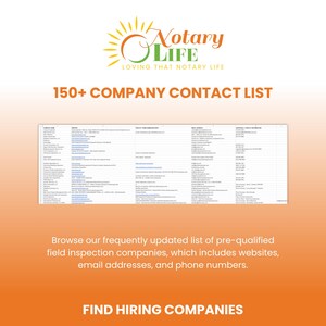 Field Inspection Marketing List for Notaries and Signing Agents, Notary Public Resources, Notary Marketing Tools, Notary Supplies image 3