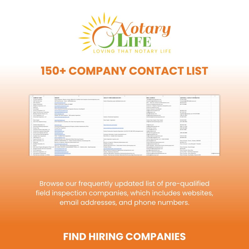Field Inspection Marketing List for Notaries and Signing Agents, Notary Public Resources, Notary Marketing Tools, Notary Supplies image 3