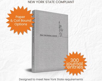 New York Notary Journal, Notary Log Book, Notary Record Book, Notary Public Journal Notary Supplies, Gift for Notary, Loan Signing Agent