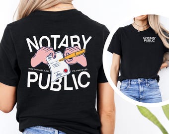Notary Short-Sleeve Unisex Graphic T-Shirt, Public Notary Shirt, Gift for a Mobile Notary, Loan Signing Agent Tee, Cute Summer Custom Tee