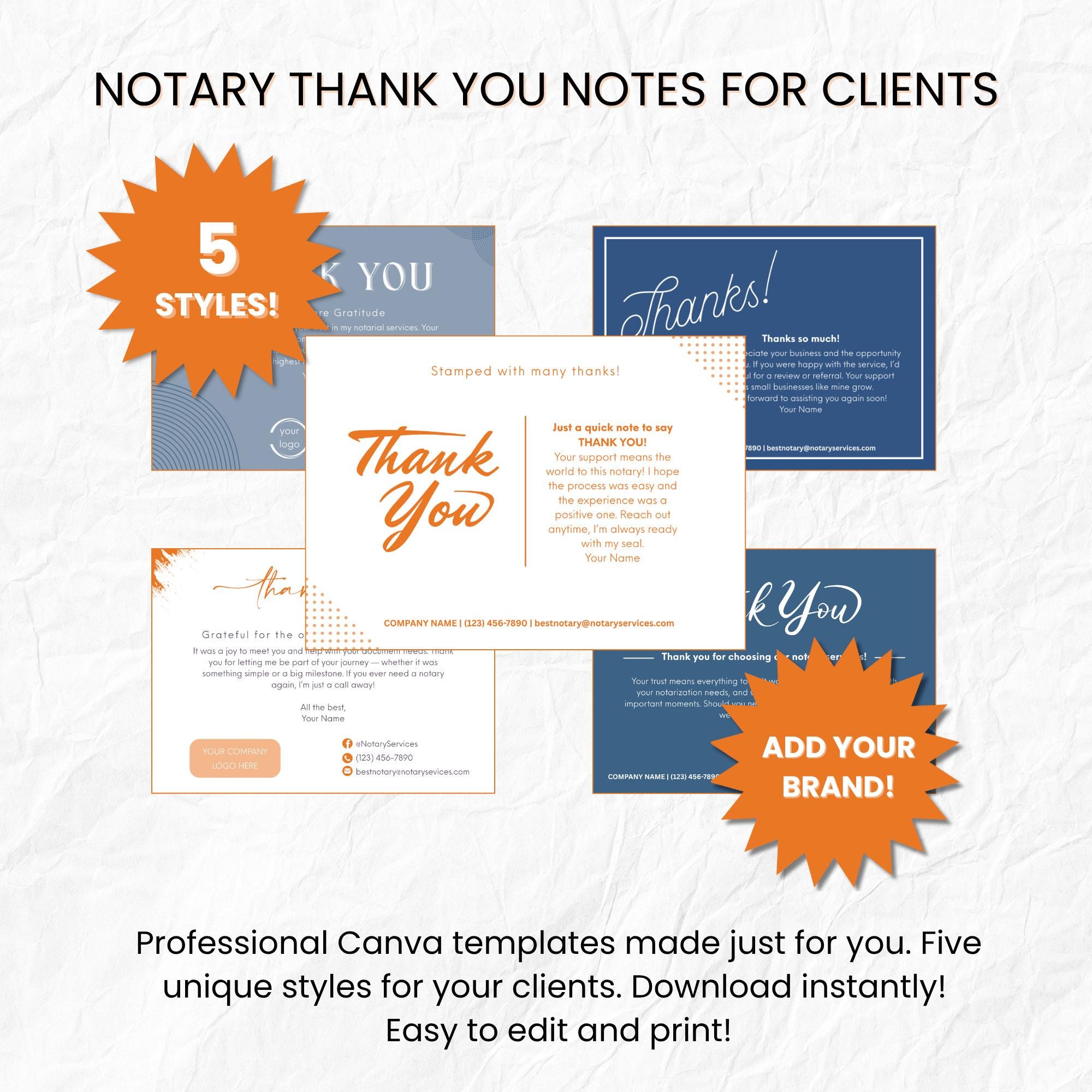 5 Thank You Note Templates for Clients – Editable in Free Canva ...